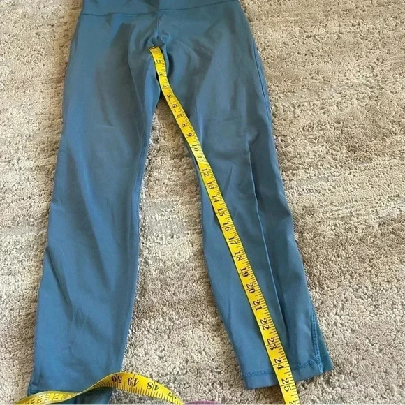 Lululemon Train Times 7/8 Blue Charcoal Leggings Mesh Calf Panels Yoga Pants: 8 - Picture 5 of 13